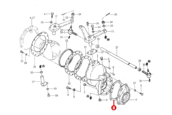 Joint transmission finale pont avant Iseki TX, Bolens G154, G174, H152, H174, Massey Ferguson 1120, Blanc FB21 – Image 2