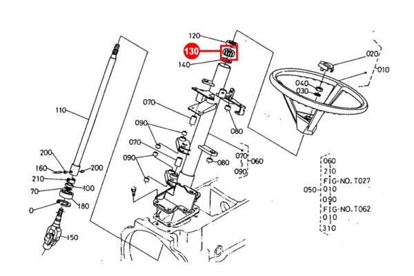 Caoutchouc pour colonne de direction Kubota L1, L-types – Image 4