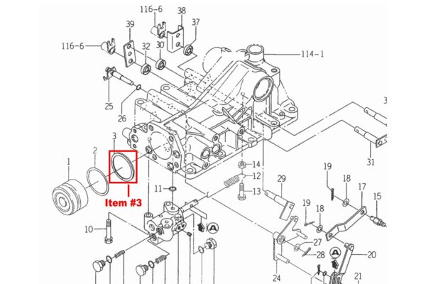 Anneau de support de vérin de levage Iseki TE, TF, TM, TS, 2115, 2120, 2125, 3015, 3020, Bolens G, Massey Ferguson 1205, 1210, 1215, 1220, 1225, 1519, 1520, 1523, 1525 – Image 4