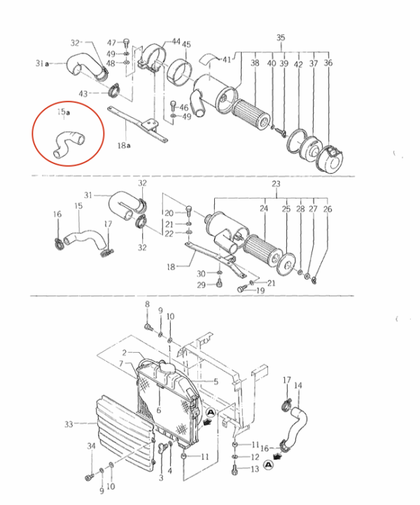 Durite d'eau thermostat Iseki TX1300, TX1500 – Image 4
