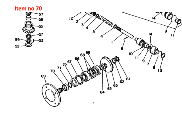 Yanmar Bague de serrage pour fusée d'essieu / joint 4WD YM1500 – Image 3