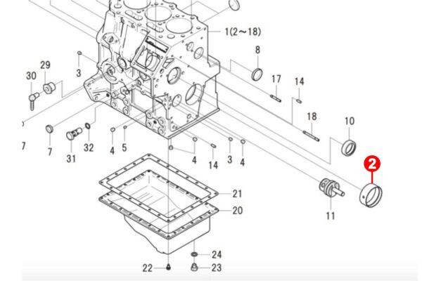Coussinet de vilebrequin STD Shibaura N843, N844, Perkins 103, 104, 403, 404, Caterpillar 3013, 3013C, 3014, 3024, 3024C, – Image 4