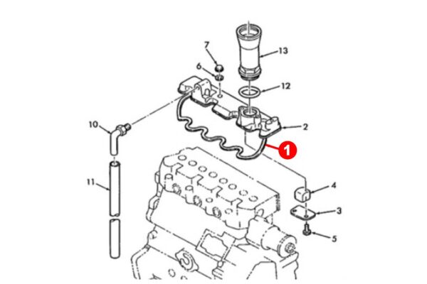 Joint de couvercle de soupape (supérieur) Shibaura N844, N844T, Perkins 104-19, 104-22, 404C-22, Caterpillar 3014, 3024, – Image 3