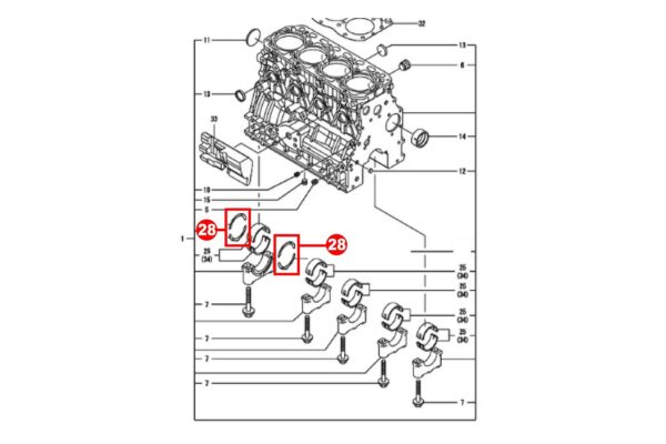 Roulement Axial STD Yanmar 3TNE84/88, 3TNV84/88, 4TNE84/88, 4TNV84/88, TK482, TK486, Marine, Komatsu, – Image 2