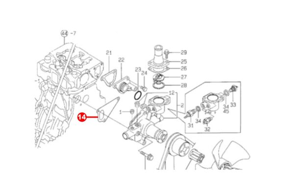 Joint de pompe à eau Yanmar 3TNE84/88, 3TNV84/88, 4TNE84/88, 4TNV84/88, TK482, TK486, Komatsu, John Deere, etc., – Image 2