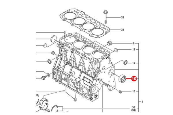 Coussinet d'arbre à cames STD Yanmar 4TNE92, 4TNE94, 4TNE98, 4TNV94, 4TNV98, Komatsu 4D92, 4D94, 4D98, S4D94E, – Image 3