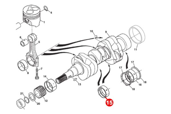 Roulements de vilebrequin STD Kubota D600, D640, D650, D662, D722, D750, D782, D850, D902, D950, V1100, V1200, Z400, Z402, Z430, Z482, Z500, ZB500, Z600, ZB600, Z602, – Image 4