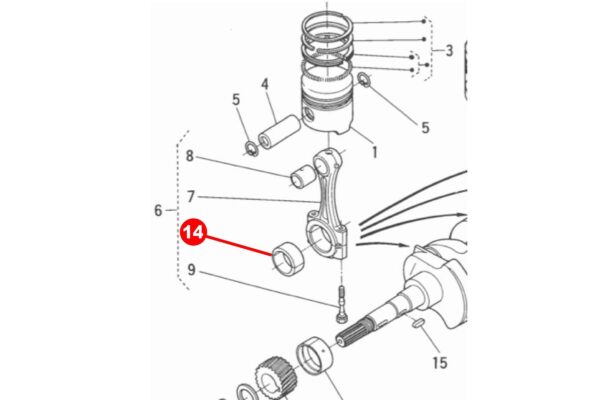 Coussinets de bielle STD Kubota D650, D750, D850, D950, E75, EA300, EA330, V1100, V1200, Z500, ZB500, Z600, ZB600, – Image 4
