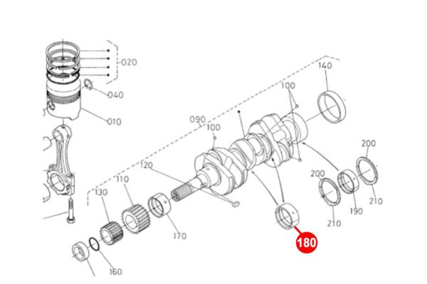 Roulements de vilebrequin STD Kubota D905, D1005, D1105, D1305, V1305, V1405, V1505, WG1605, – Image 4