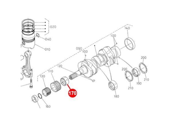 Roulement de vilebrequin STD (avant) Kubota D905, D1005, D1105, D1305, V1305, V1405, V1505, WG1605, – Image 4