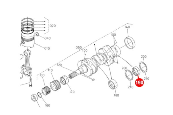 Roulements de vilebrequin STD (arrière) Kubota D905, D1005, D1105, D1305, V1305, V1405, V1505, WG1605, – Image 4