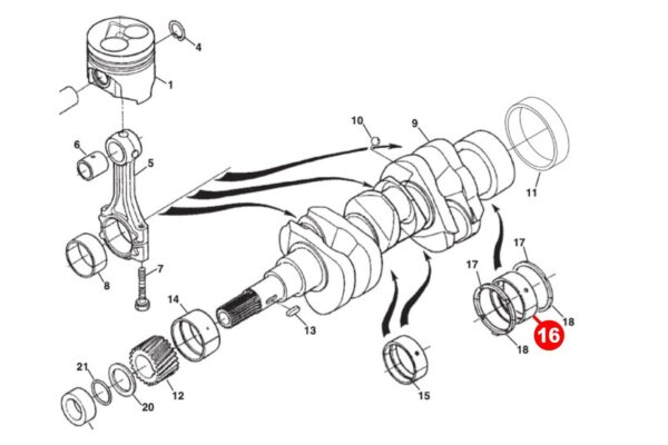 Roulements de vilebrequin STD (arrière) Kubota D600, D640, D650, D662, D722, D750, D782, D850, D902, D950, V1100, V1200, Z400, Z402, Z430, Z482, Z500, ZB500, Z600, ZB600, Z602, – Image 4