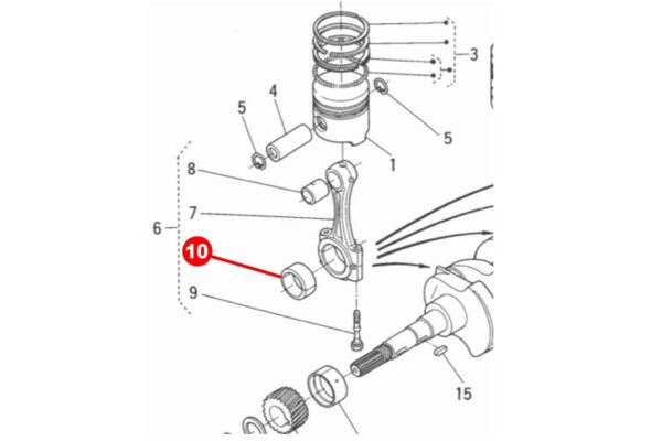Jeu de roulements de bielle STD Kubota D650, D750, D850, D950, – Image 3
