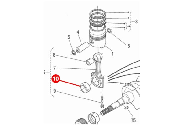 Jeu de roulements de bielle STD Kubota V1100, V1200, – Image 3