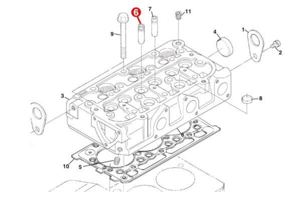 Guide de soupape (d'admission) Kubota D600, D640, D662, D722, D782, D902, Z400, Z402, Z430, Z482, ZB600, Z602, – Image 5