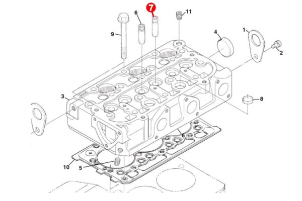 Guide de soupape (d'échappement) Kubota D600, D640, D662, D722, D782, D902, Z400, Z402, Z430, Z482, ZB600, Z602, – Image 5