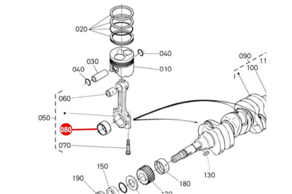 Coussinets de bielle STD Kubota D1302-DI, D1402-DI, D1403, D1462-DI, D1463, D1503, D1703, D1803, F2202, F2402, F2503, F2803, S2602, S2802, V1512, V1903, V2003, V2203, V2403, – Image 4