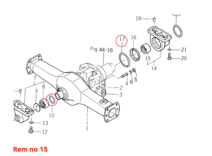 Bague essieu avant 4WD Iseki TE, TL