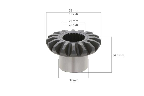 Pignon de l'essieu avant Yanmar YM1601, YM1610, YM1702, YM1720 – Image 2