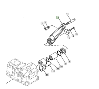 Bras de levage (haut) Avec goupille Yanmar YM180, YM186, YM1510, John Deere 650, 750, Cub Cadet EX2900, EX3200