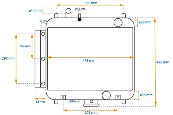 Radiateur Type 1 Kubota GL-, L-Types, Hinomoto / Hitachi NX-Types – Image 8