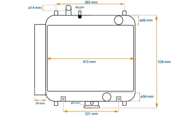 Radiateur Type 2 Kubota GL-, L-Types, Hinomoto / Hitachi NX-Types, – Image 8