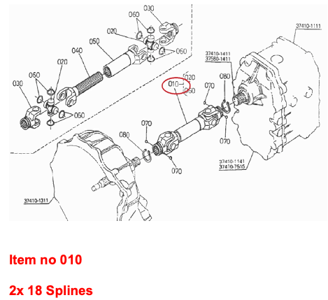 Arbre de transmission Kubota X20, X24, GT3, GT5, GT8