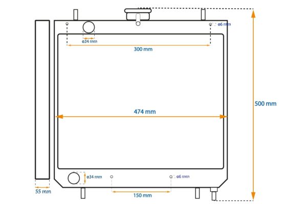 Radiateur Kubota L2600, L2800, L3000, L3400, L3408, L3700, L4300 – Image 7