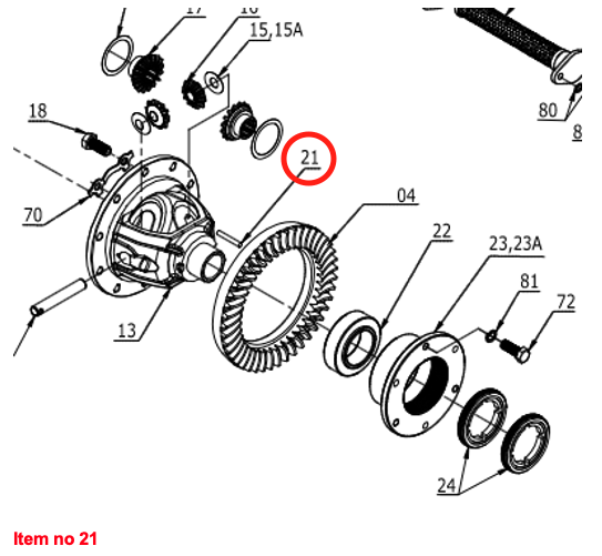 Broche verrouillage du différentiel Captain 260,