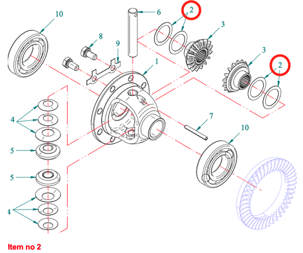 Cale Ø31xØ42x0.5mm Différentiel 4WD Captain, Startrac, Agritech, Antonio Carraro, Etc.,