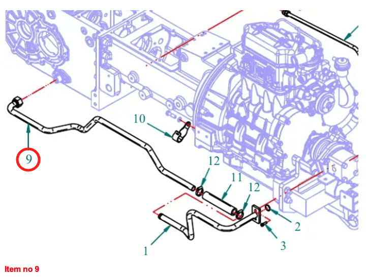 Tuyau d'aspiration (grand) Hydrauliek Captain 250DI, 260, 280, 280DX,