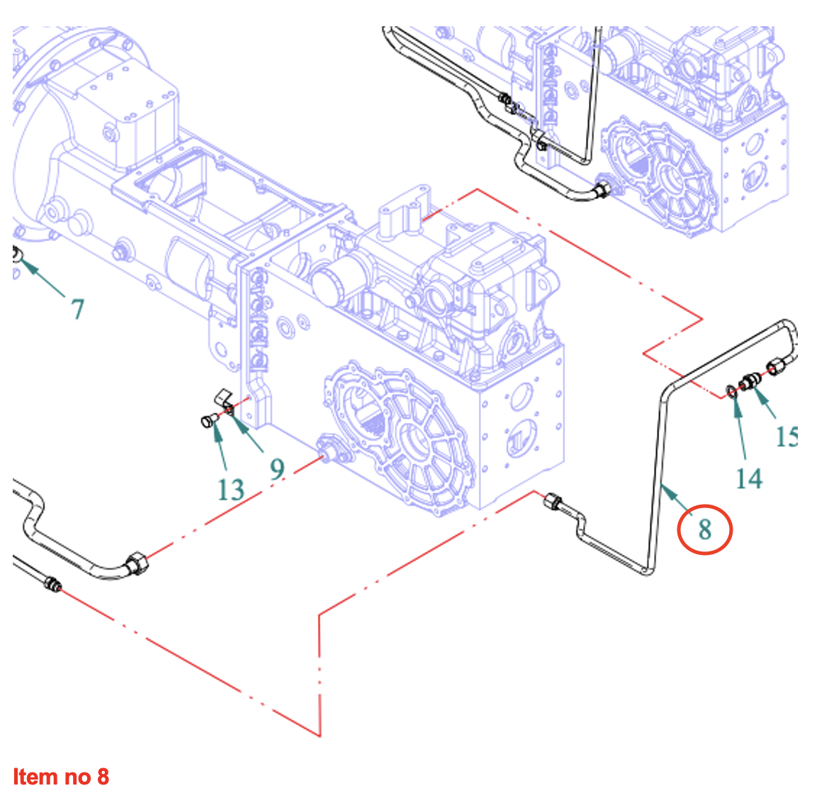 Canalisation hydraulique court Captain 273, Startrac 273,