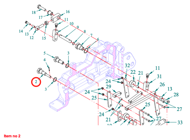 Boulon spécial (grand) dispositif de levage Captain 273, Startrac 273,