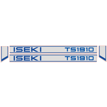 Autocollant pour capot Iseki TS1910 Bleu-Blanc