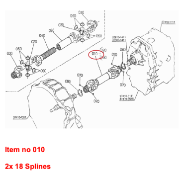 Arbre de transmission Kubota X20, X24, GT3, GT5, GT8