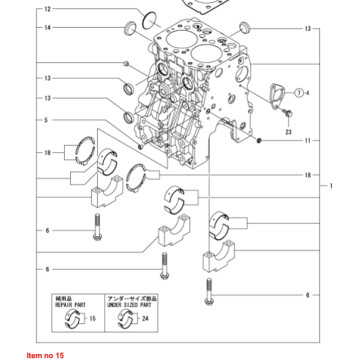 Kit de roulement principal STD Yanmar 2TN66, 2TNE68, 2TNV66, Bellier, Chatenet, Thermo King, Takeuchi, Komatsu, Etc.,
