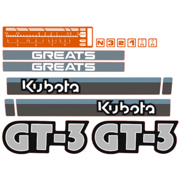 Autocollant pour capot Kubota GT3
