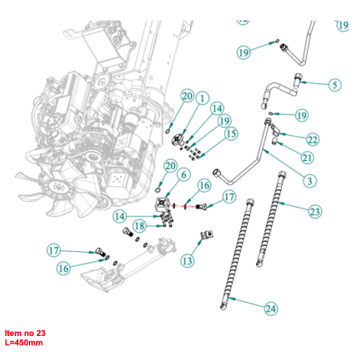Durite hydraulique cylindre de direction D Captain, Startrac, Antonio Carraro, Etc.,